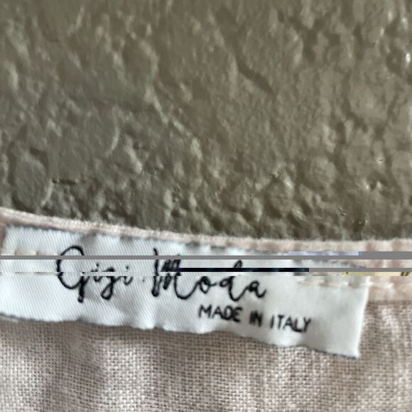 Gigi Moda Midi Dress Women’s One Size Pale Pink Luna 100% Linen Lagenlook Artsy - Picture 3 of 10